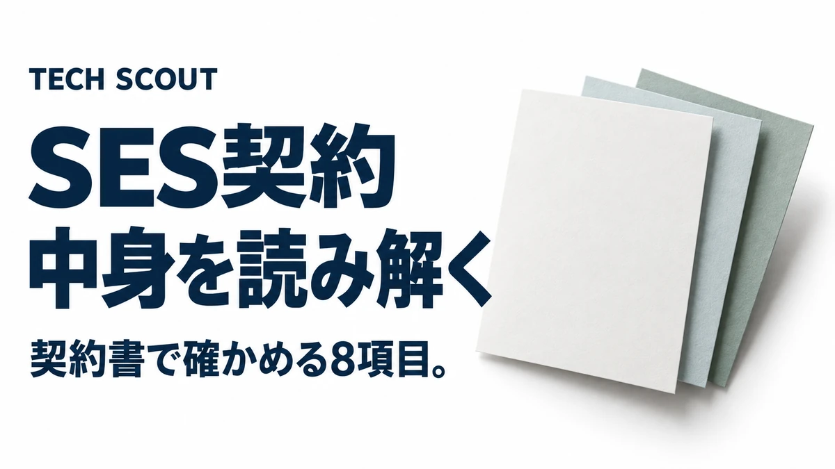 SES契約中身を読み解く。契約書で確かめる8項目。