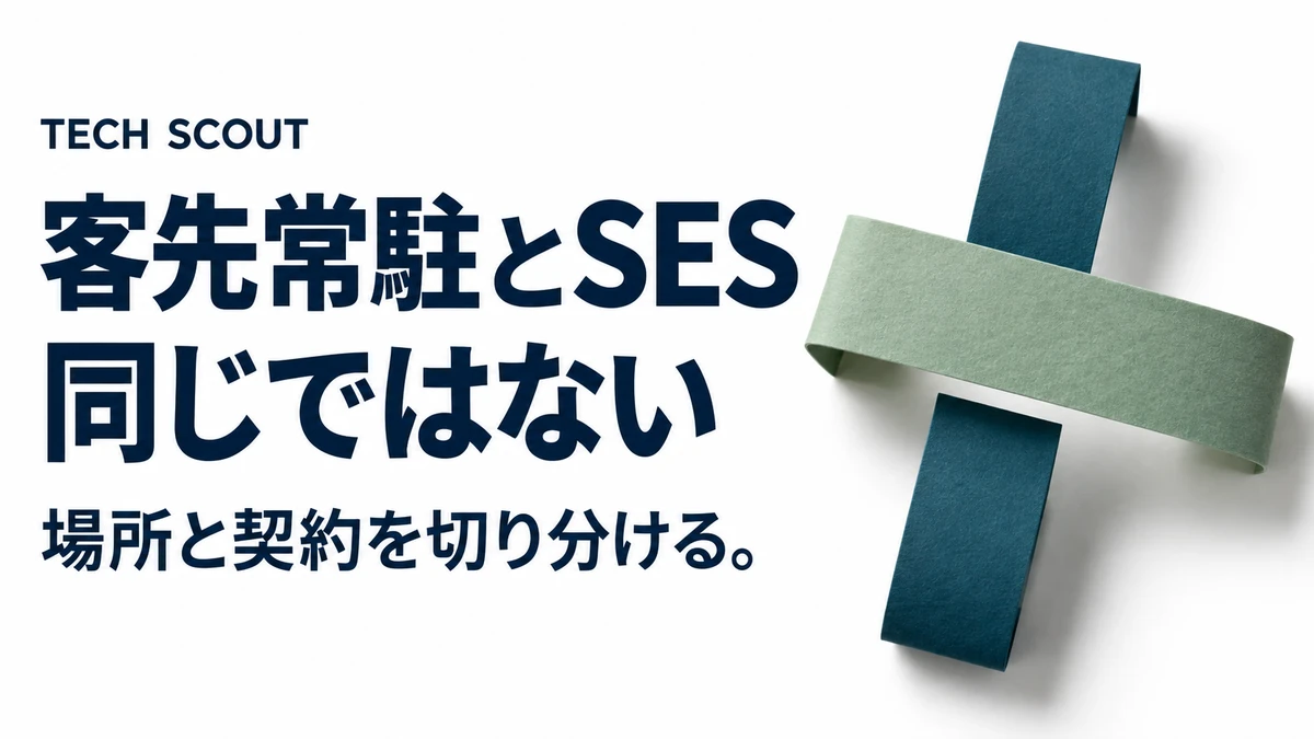 客先常駐とSES同じではない。場所と契約を切り分ける。