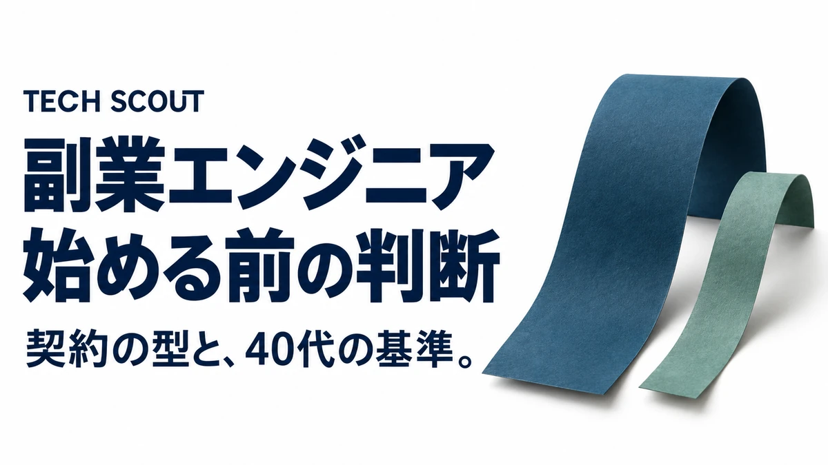 副業エンジニア始める前の判断。契約の型と、40代の基準。