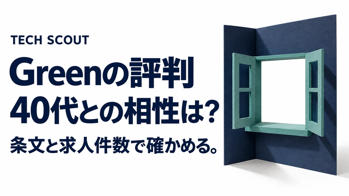 Greenの評判40代との相性は？。条文と求人件数で確かめる。
