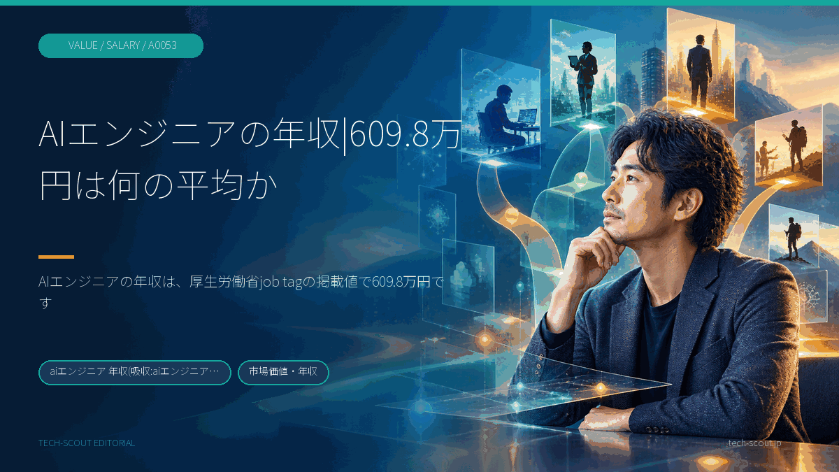 job tagの3つの職業名の平均年収がいずれも609.8万円という同じ値になることを示す図解