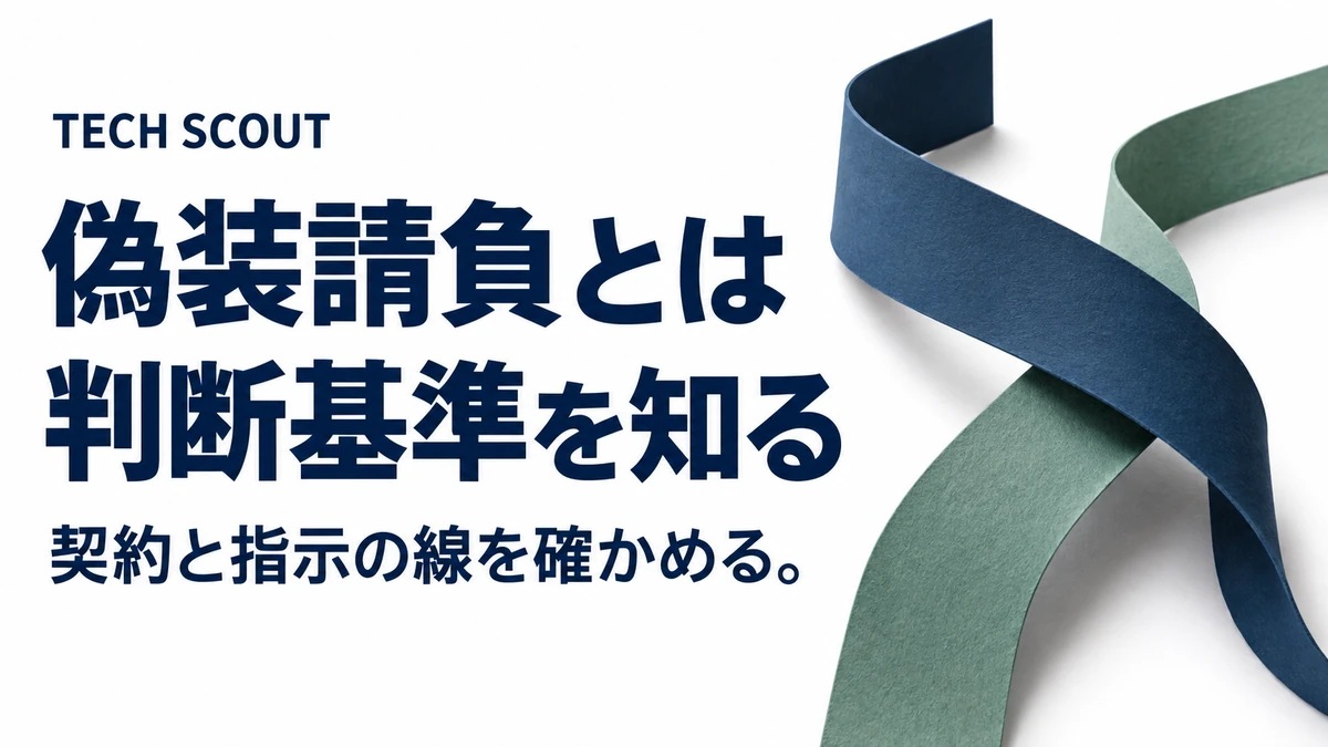 偽装請負とは判断基準を知る。契約と指示の線を確かめる。