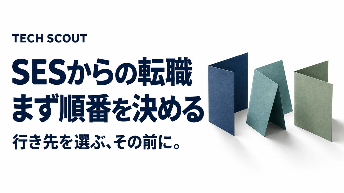 SESからの転職まず順番を決める。行き先を選ぶ、その前に。