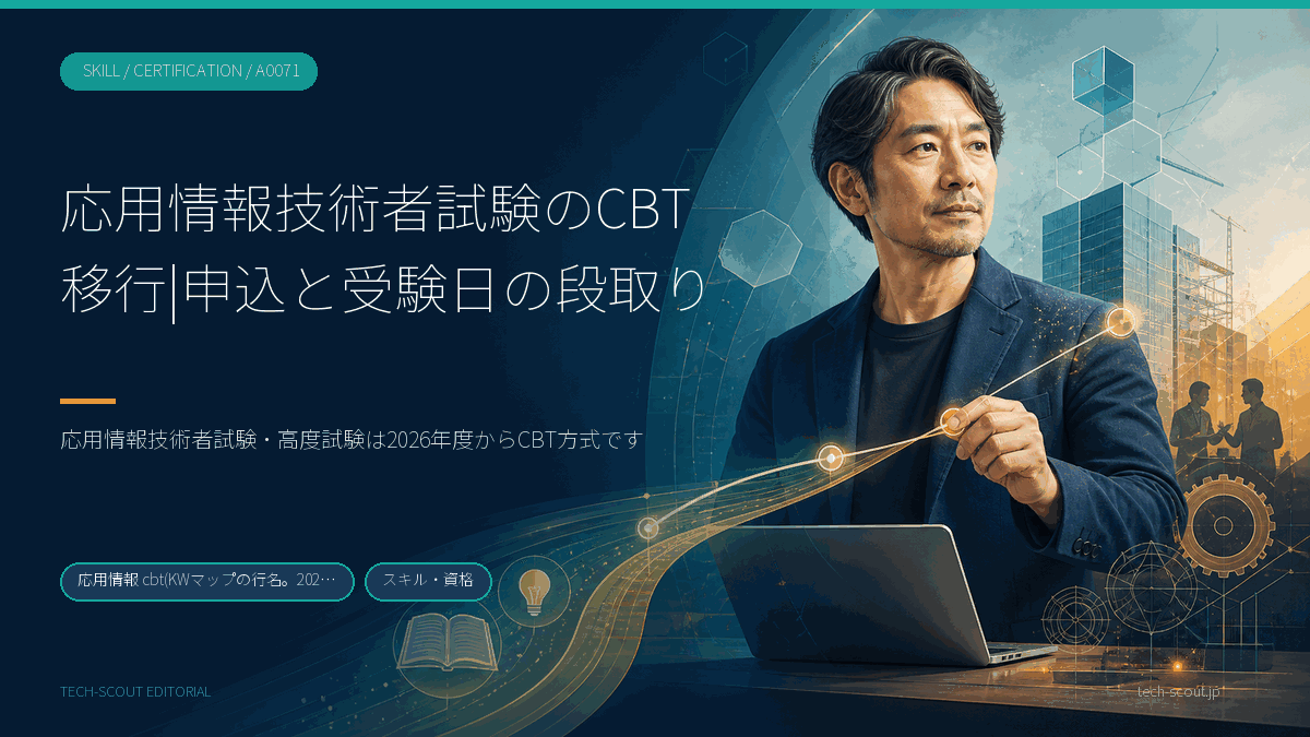 応用情報技術者試験のCBT移行で受験に必要な日数が1日から2日に変わることを示した記事のアイキャッチ