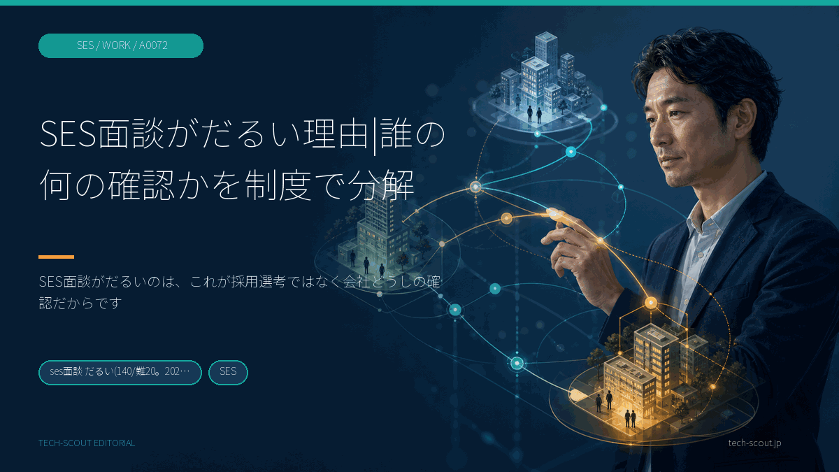 SES面談のだるさを制度上残るものと運用で変えられるものに分解した記事のアイキャッチ
