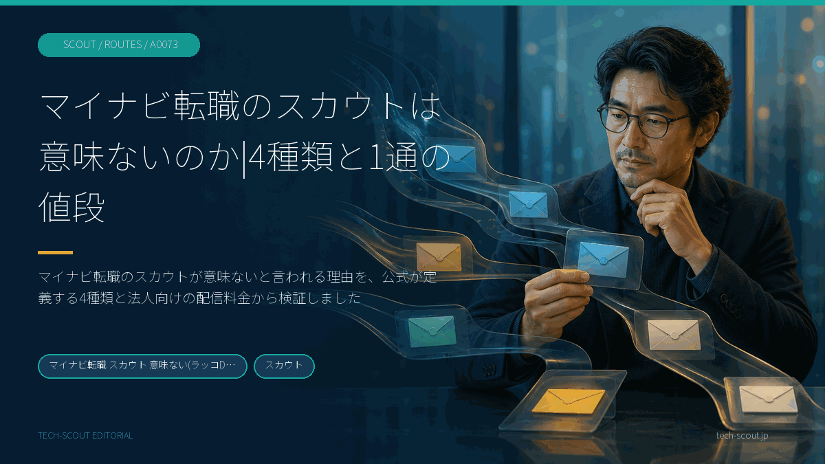 届いた大量のスカウトから1通を取り出して差出人を確かめているエンジニアのイメージ