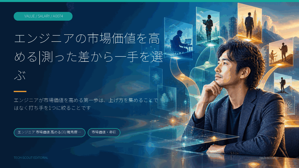 測った差を3つの軸で並べ替えて打ち手を1つに決める流れの図解