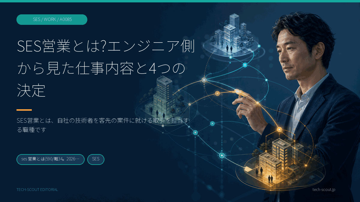 SES営業が持ち場にしている4つの取引を示した記事のアイキャッチ