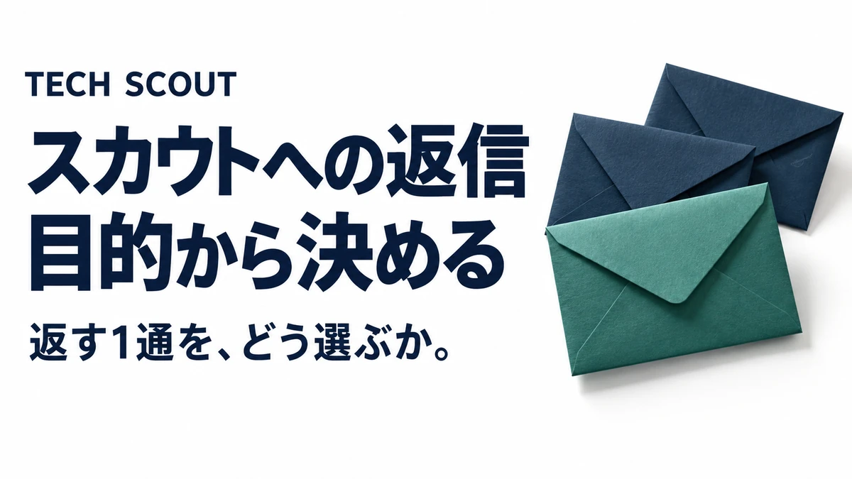 スカウトへの返信目的から決める。返す1通を、どう選ぶか。