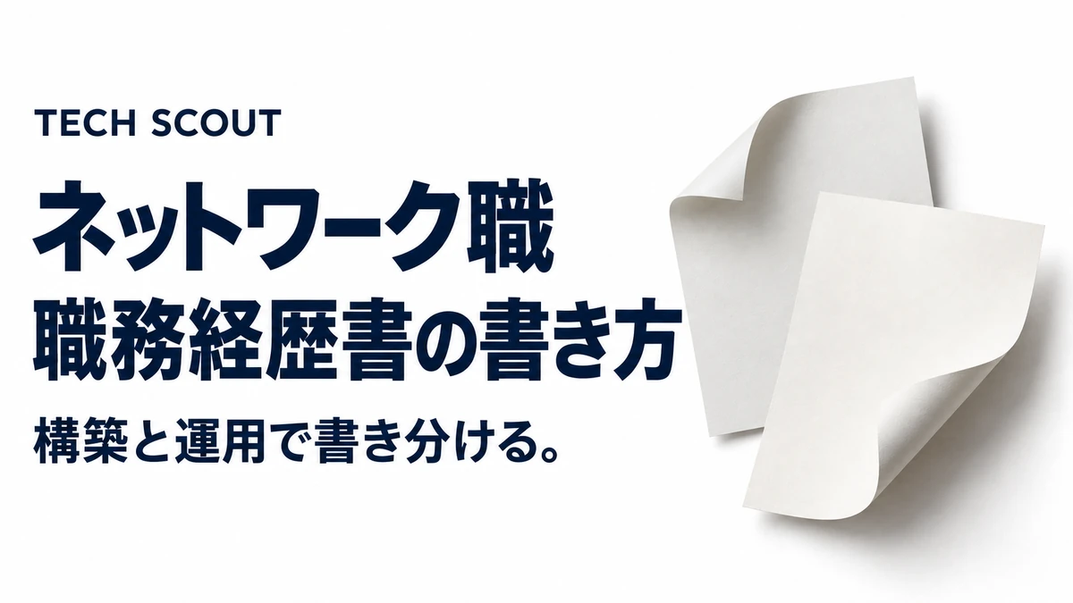 ネットワーク職職務経歴書の書き方。構築と運用で書き分ける。