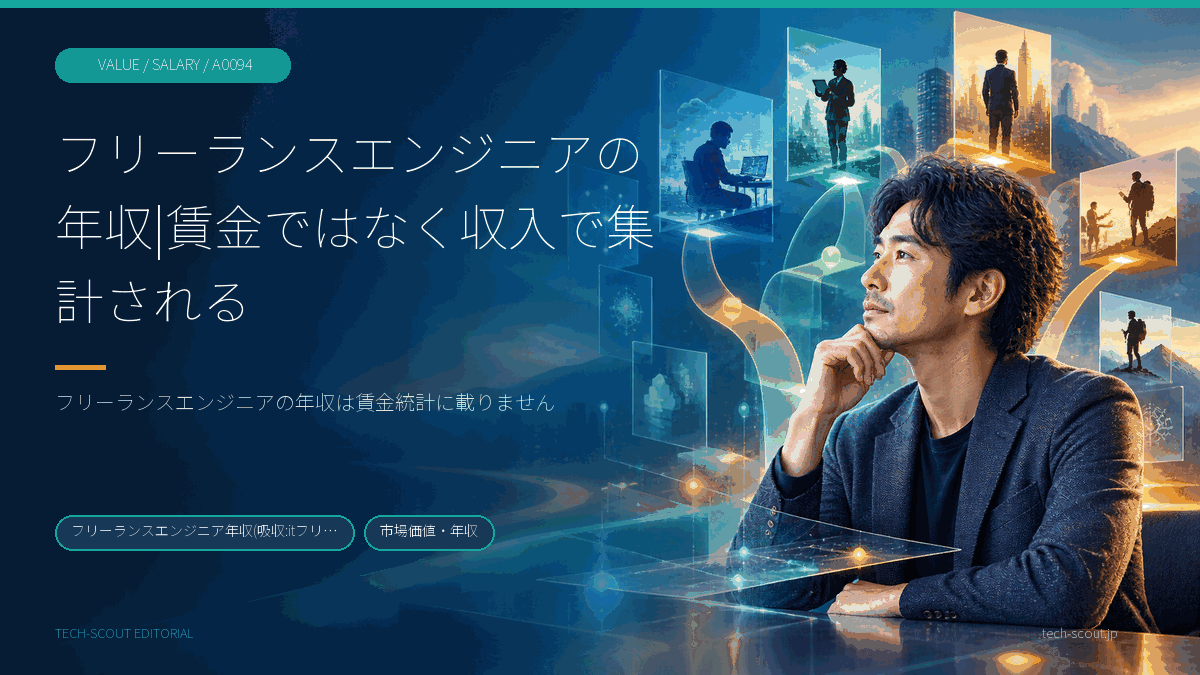 フリーランスの年収が賃金の統計ではなく、別の調査の所得として集計されることを示す図解