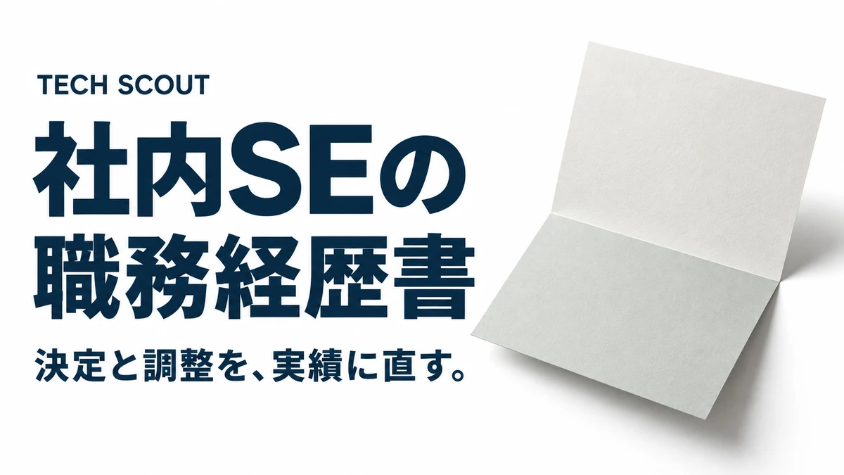 社内SEの職務経歴書。決定と調整を、実績に直す。
