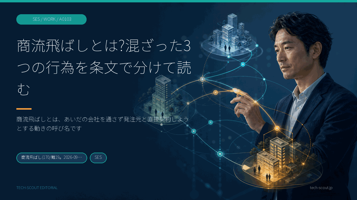 商流飛ばしとは?混ざった3つの行為を条文で分けて読む