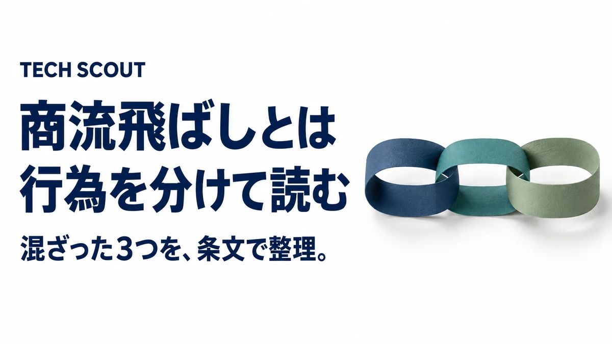 商流飛ばしとは行為を分けて読む。混ざった3つを、条文で整理。
